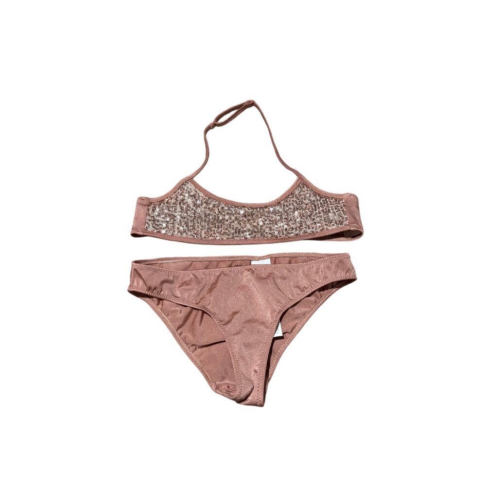 Calzedonia by the sea 10 sienna sequined bikini nwot halter top style never worn